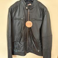 Giacca pelle nera biker