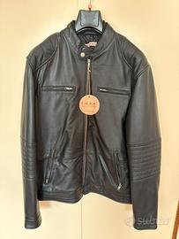 Giacca pelle nera biker