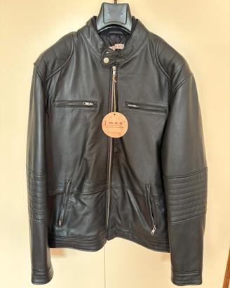 Giacca pelle nera biker
