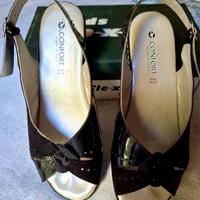 SANDALI DONNA CONFORT VERNICE NERA