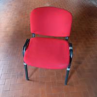sedie da ufficio/attesa imbottite rosso vivace