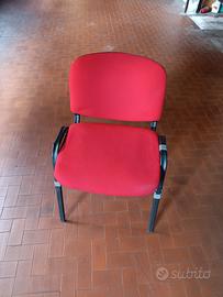 sedie da ufficio/attesa imbottite rosso vivace