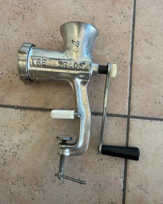 Tritacarne Vintage Tre Spade n8-in ghisa -funziona