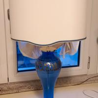 Lampada da tavolo in vetro di Murano blu