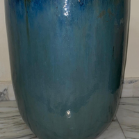 Vaso terra cotta smaltata azul
