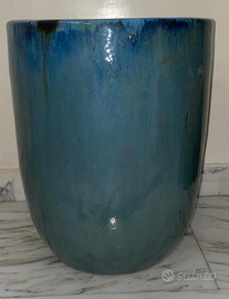Vaso terra cotta smaltata azul