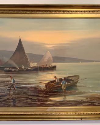 Dipinto ad olio vintage grandi dimensioni