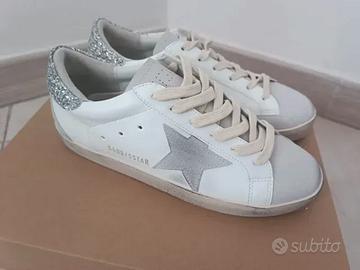 Golden Goose Superstar Sneakers Bianche e Grigie