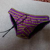 Costume Slip Uomo Viola/Verde Righe Gallo