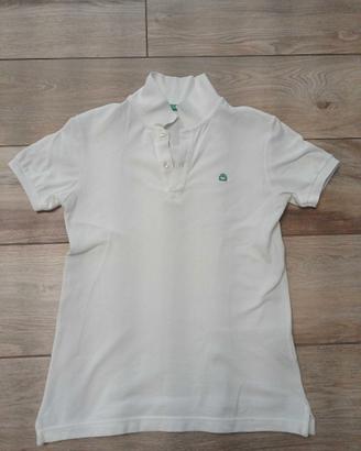 Polo Benetton ragazzo bianca 11-12 anni