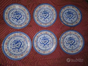 Piatti tondi diametro 22,5 porcellana cinese drago