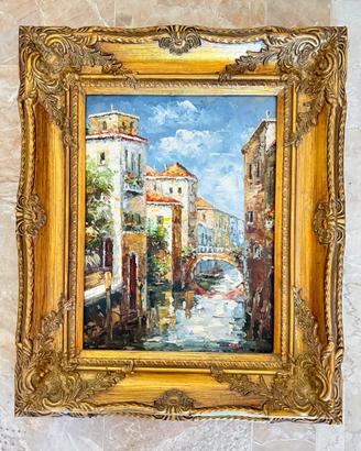 quadro scorcio venezia olio su tela 1919