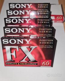 6 audiocassette analogiche originali Sony FX