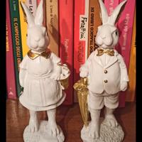 coppia conigli vetroresina 