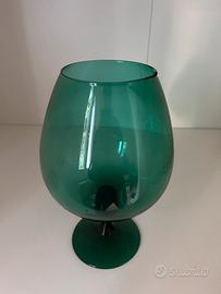 Grande Bicchiere vaso Brandy Empoli Vetro Anni60