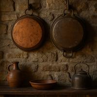 2 antichi paioli rame pentole Valsabbia country