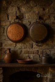 2 antichi paioli rame pentole Valsabbia country