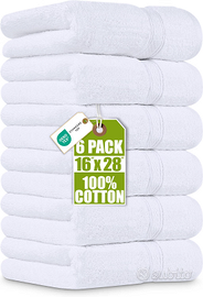 Set di asciugamani Premio, 6 pz, 41x71 cm, Bianco