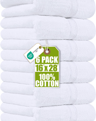 Set di asciugamani Premio, 6 pz, 41x71 cm, Bianco
