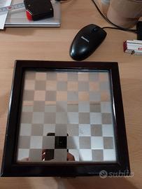Scacchiera portatile in legno/vetro specchio con p