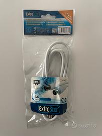 Cavo antenma Tv 1,5 metri bianco