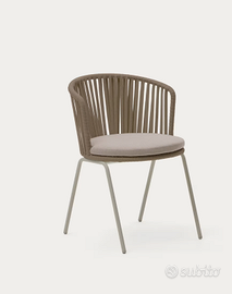 Sedia Saconca KAVE HOME in corda e acciaio BEIGE