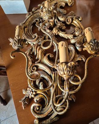 Applique 4 luci in legno