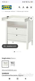 Fasciatoio ikea sundvik con materassino