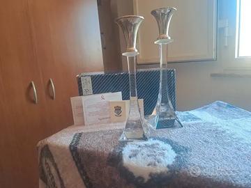 Candelabro vintage in Argento e Cristallo