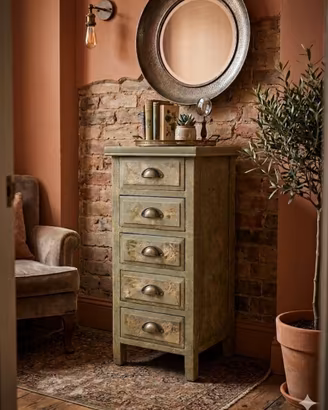 Cassettiera Settimino Vintage Shabby Chic 