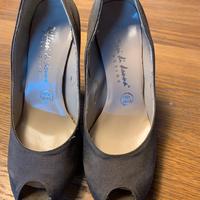 Scarpe tacco 12 peep-toe, made in Italy, dono.