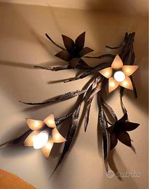 Lampadario ferro battuto fiore