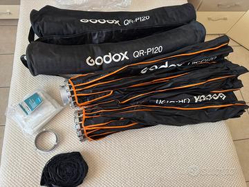 Coppia  Godox QR-P120  softbox e accessori