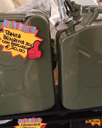 Tanica per carburante20L in metallo con beccuccio