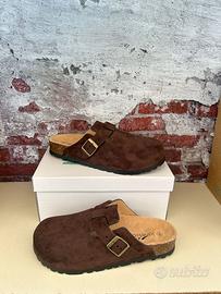 Ciabatte donna sabot punta chiusa marrone 38