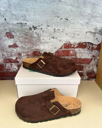 Ciabatte donna sabot punta chiusa marrone 38