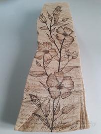 Disegno Fiori Pirografato sul Legno