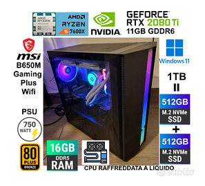 PC Gaming Ryzen 7600x DDR5 16GB RTX 2080 ti 11GB
