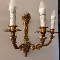 Coppia applique in legno dorato