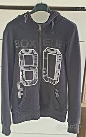 Felpa donna nera con cerniera BOXEUR