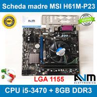 Scheda madre MSI H61M-P23 Core  i5-3470 8GB DDR3