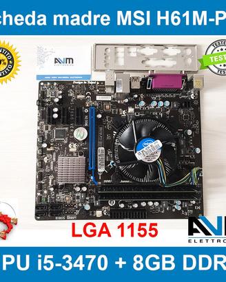 Scheda madre MSI H61M-P23 Core  i5-3470 8GB DDR3