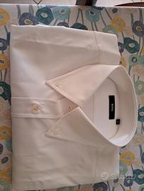 Camicia uomo nuova, maniche corte bianca di cotone