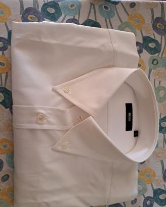 Camicia uomo nuova, maniche corte bianca di cotone