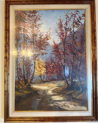 Dipinto di Paesaggio Bosco Autunnale