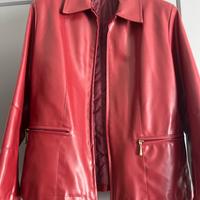 Giacca ecopelle rossa