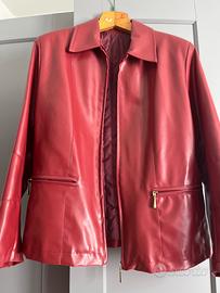 Giacca ecopelle rossa