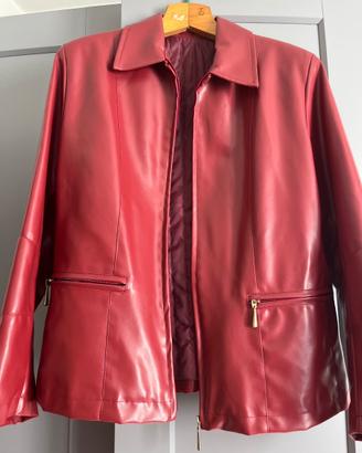 Giacca ecopelle rossa