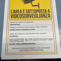 Cartelli AREA  VIDEOSORVEGLIATA