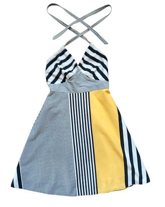 Abito in cotone schiena scoperta. Lavand. S.